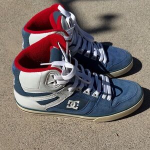 Vintage DC High-Top Sneakers in Blue, Red, and White